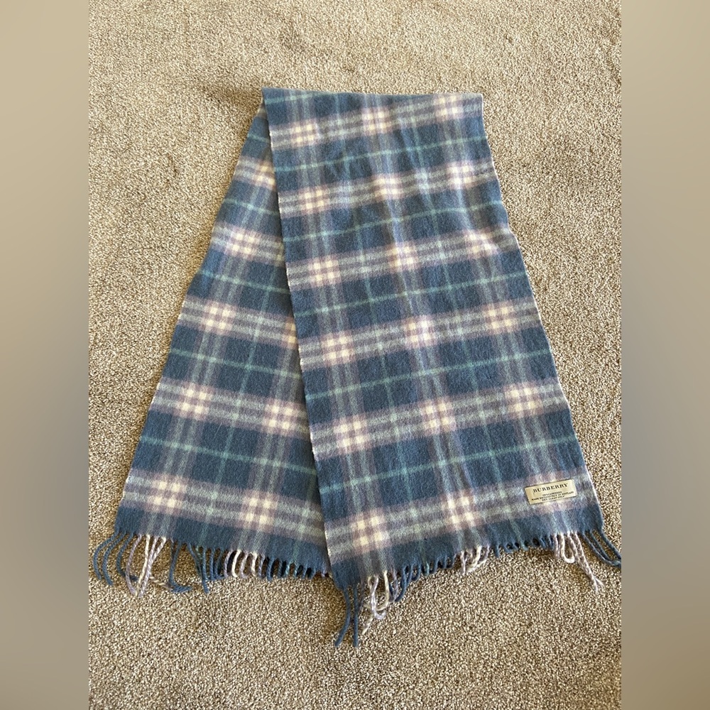Blue Burberry London cashmere scarf fair condition